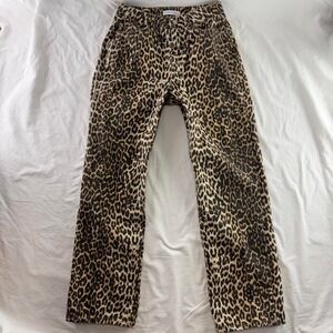 Denim Co. Leopard Print High Waisted Denim Pants Womens 6 Maximalist Mob WIfe